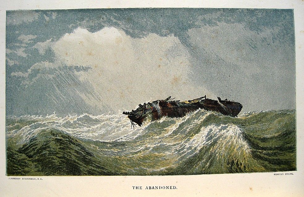 Antique SEA PICTURES Shipwreck OCEAN 1880 Maritime SHIPS Exploration