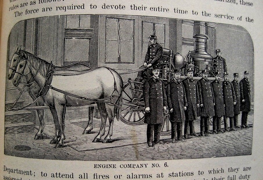 1887 Antique NEW YORK CITY FIRE DEPARTMENT NYFD HISTORY Firefighting